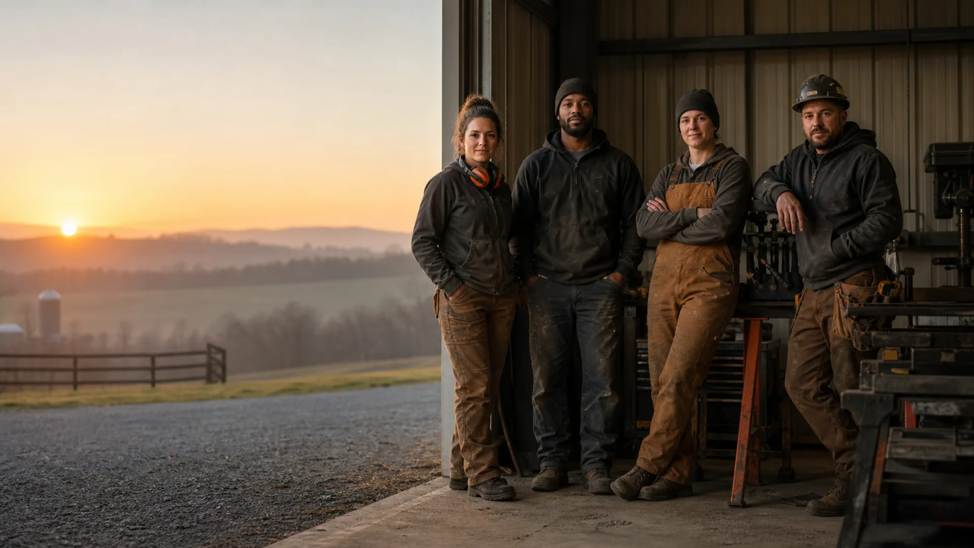 Atmospheric portrait of skilled tradespeople in a workshop, created for the KY Pro Contractor Network experience