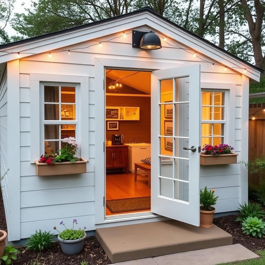 Completed shed converted into a backyard studio