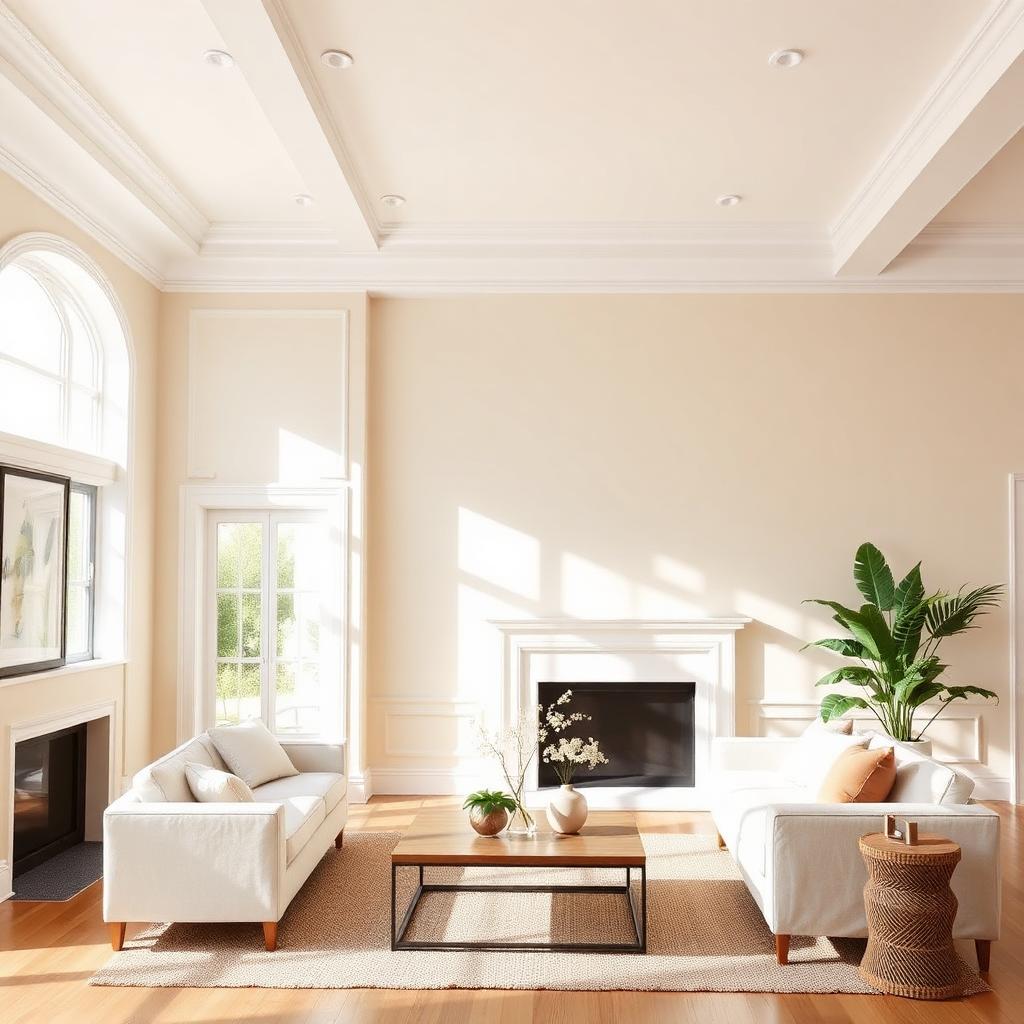 Completed interior living space with a fresh neutral paint finish